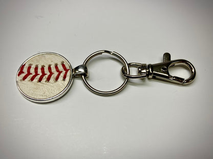Silver Baseball Seam Keychain